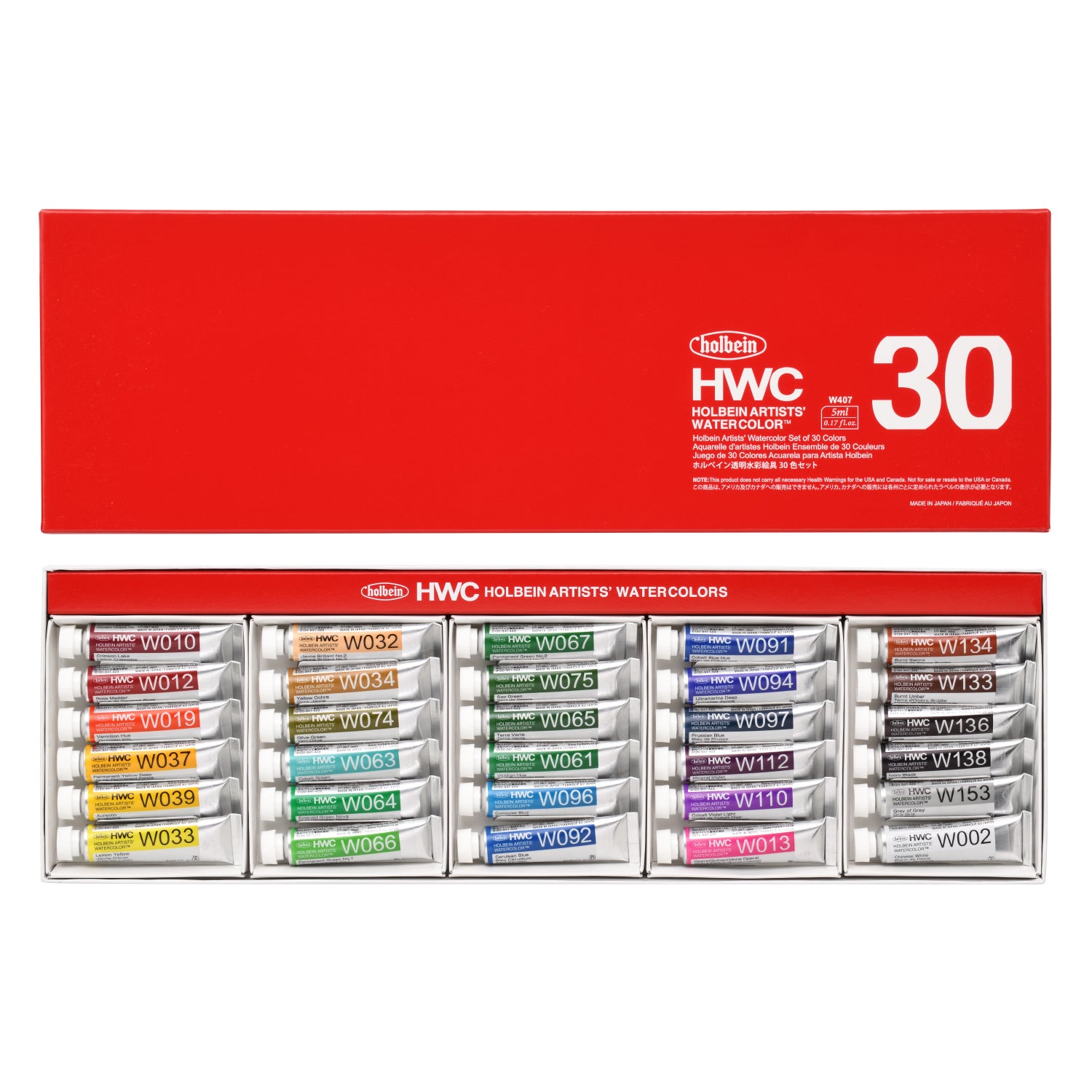 【在庫処分】ホルベイン 透明水彩絵具 W407 5ml 30色セット 3407 透明水彩絵具 5ml 30色セット – ホルベイン オンラインショップ