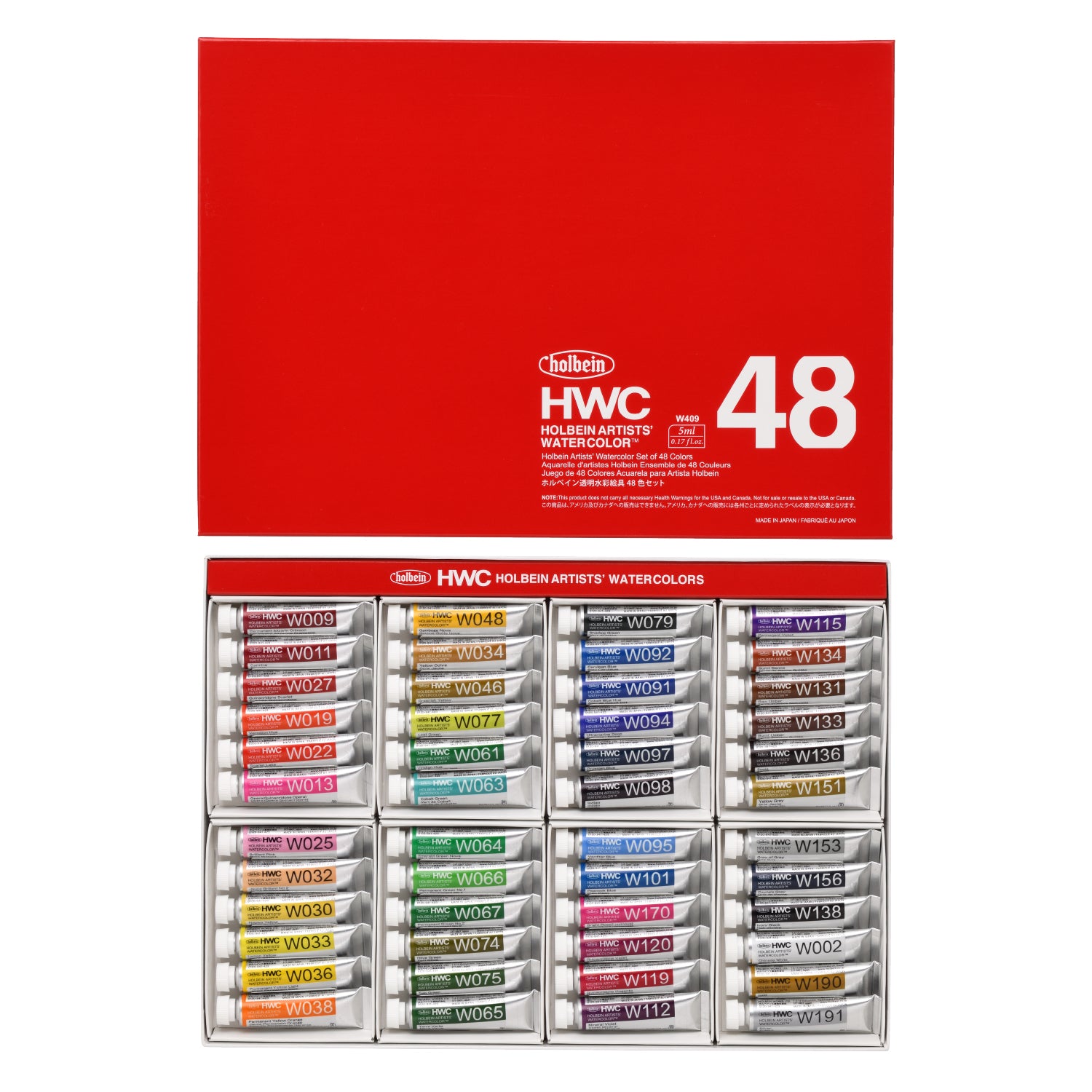 透明水彩絵具 5ml 48色セット – ホルベイン オンラインショップ
