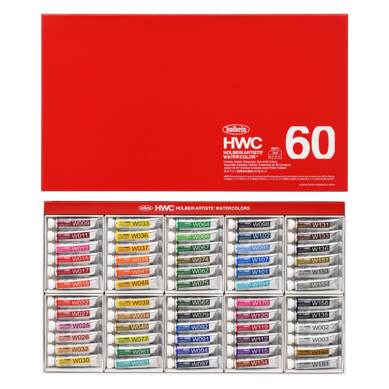 透明水彩絵具 5ml 60色セット – ホルベイン オンラインショップ