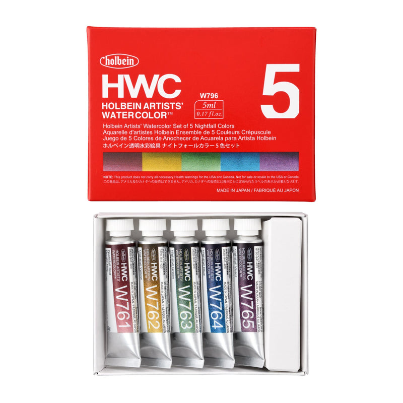 透明水彩絵具 ナイトフォールカラーズ 5ml 5色セット