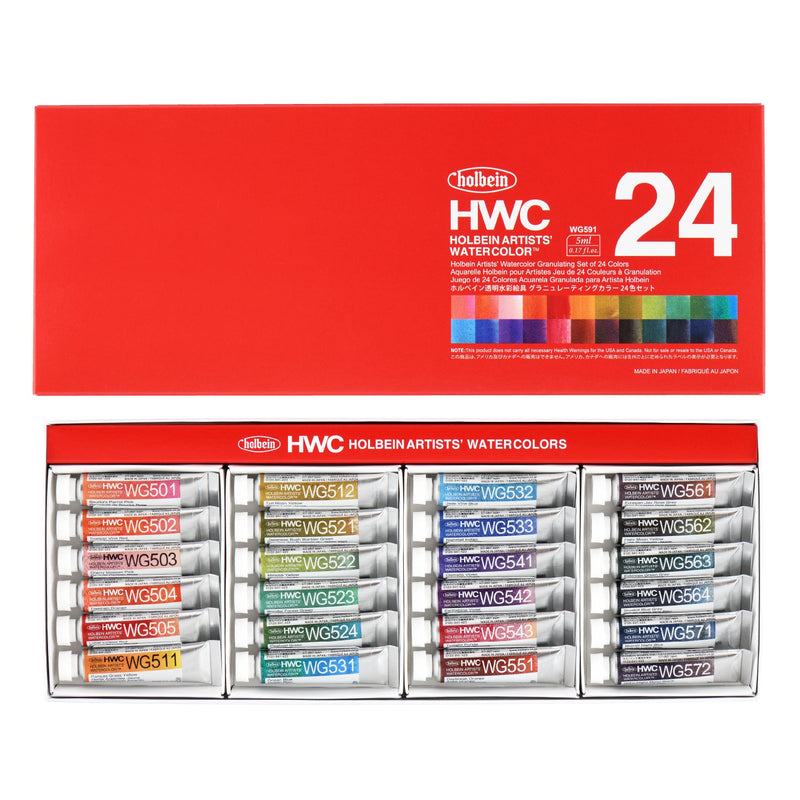 透明水彩絵具 グラニュレーティングカラーズ 5ml 24色セット