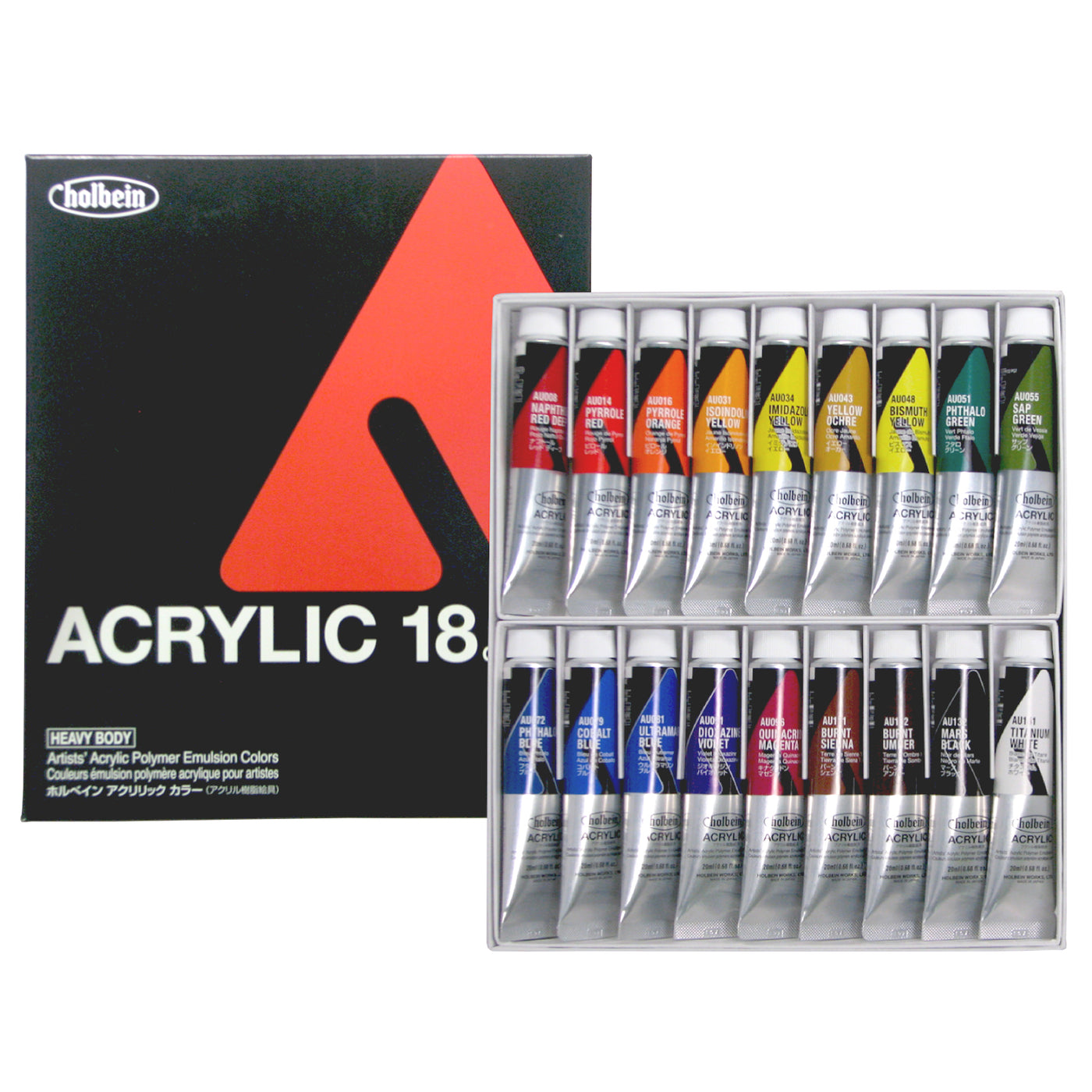 アクリリック カラー［ヘビーボディ］ 20ml 18色セット – ホルベイン