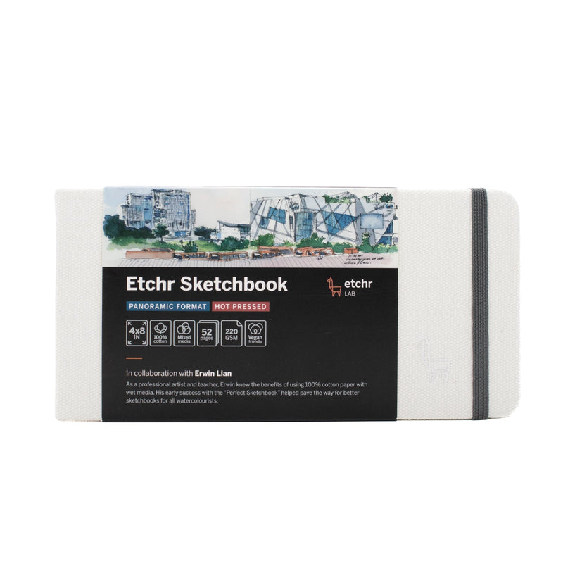 Etchr パノラマ スケッチブック 4″×8″ 細目