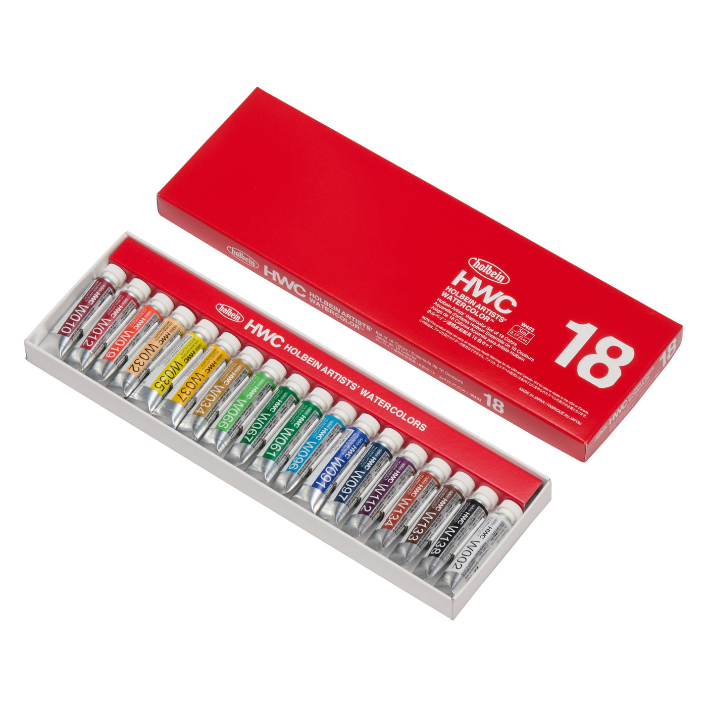 透明水彩絵具 5ml 18色セット – ホルベイン オンラインショップ