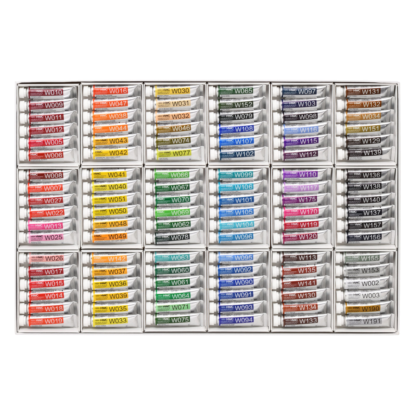 ホルベイン 透明水彩絵の具　全108色　小分けセット ケース付き 透明水彩絵具 5ml 108色セット – ホルベイン オンラインショップ