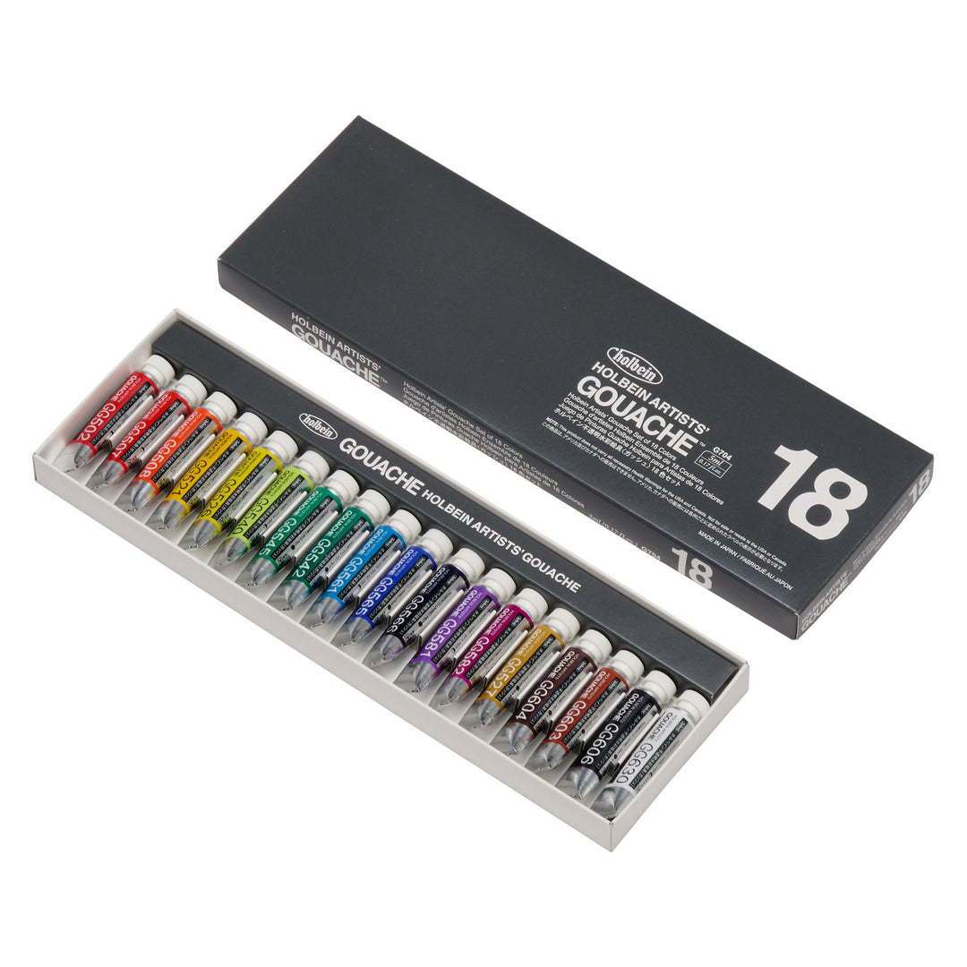不透明水彩絵具〈ガッシュ〉 5ml 18色セット – ホルベイン オンライン