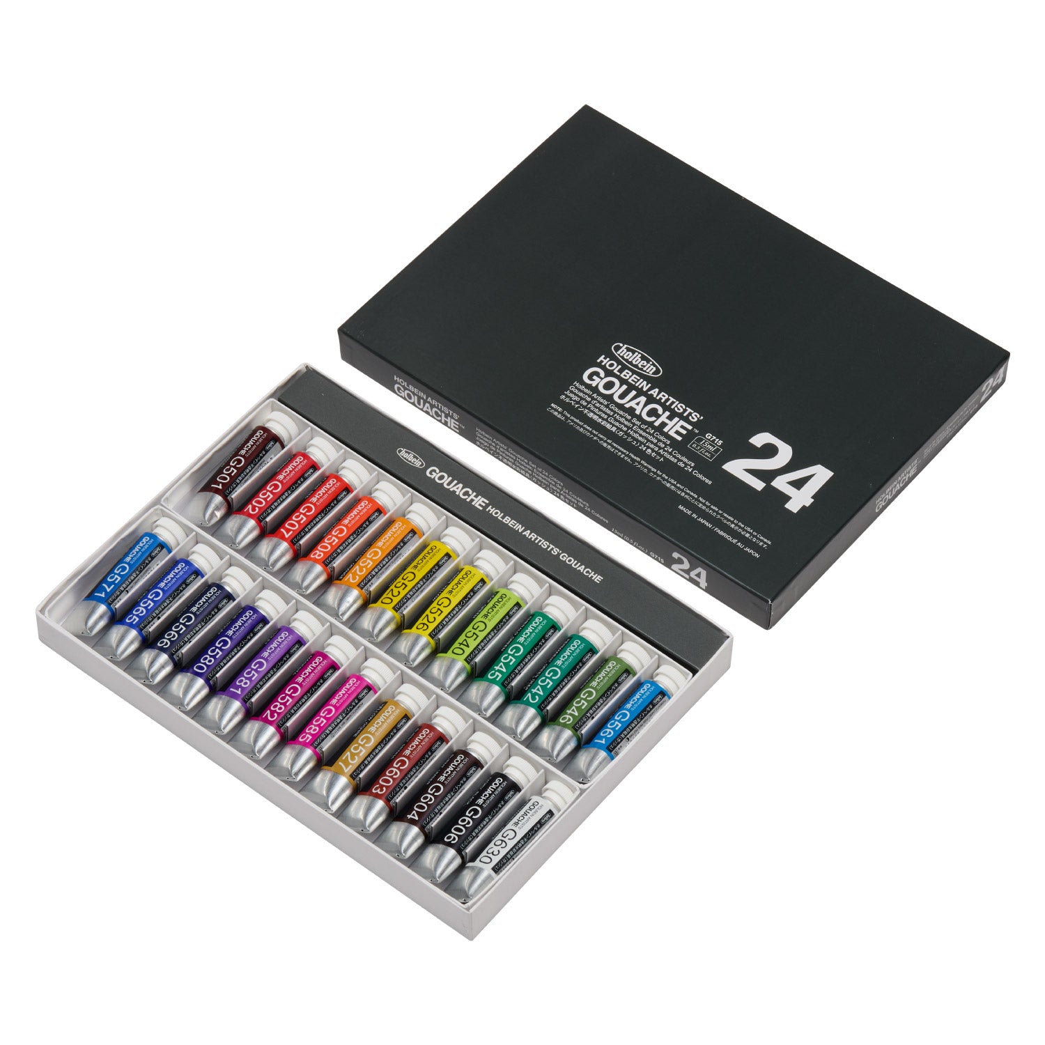 不透明水彩絵具〈ガッシュ〉 15ml 24色セット – ホルベイン オンライン