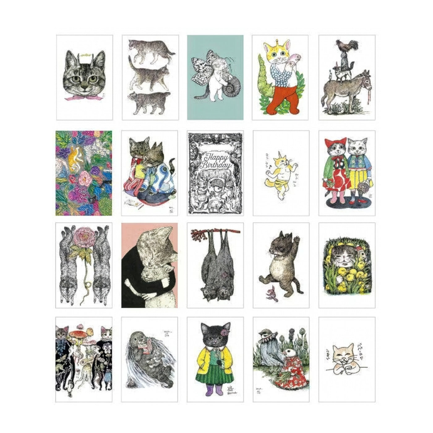 ヒグチユウコ 100Postcards[Animals]とシールボックス 書籍「100 POSTCARDS [Animals]」 – ホルベイン オンラインショップ