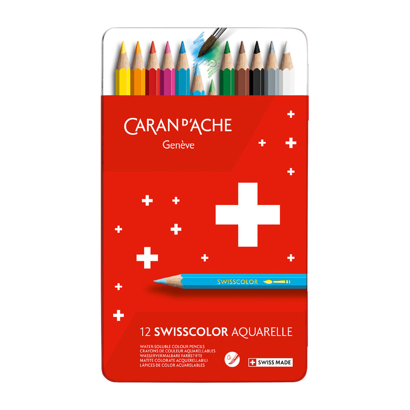 カランダッシュ 1285 スイスカラー 水溶性色鉛筆 セット（缶入）