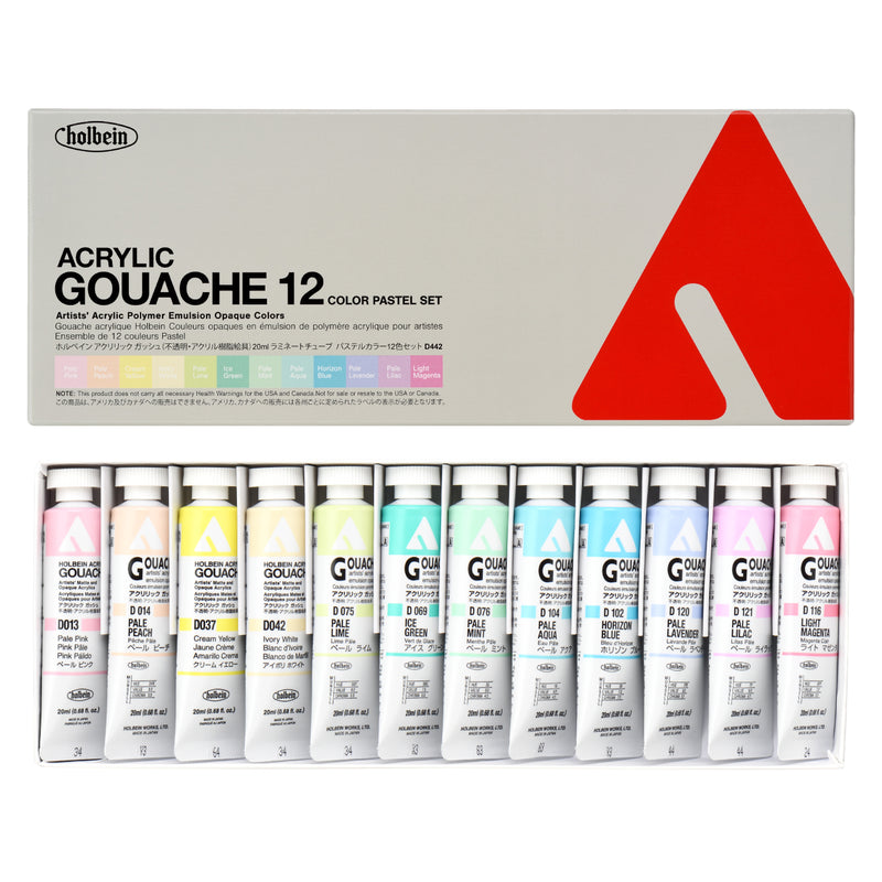 アクリリック ガッシュ 20ml パステルカラー 12色セット
