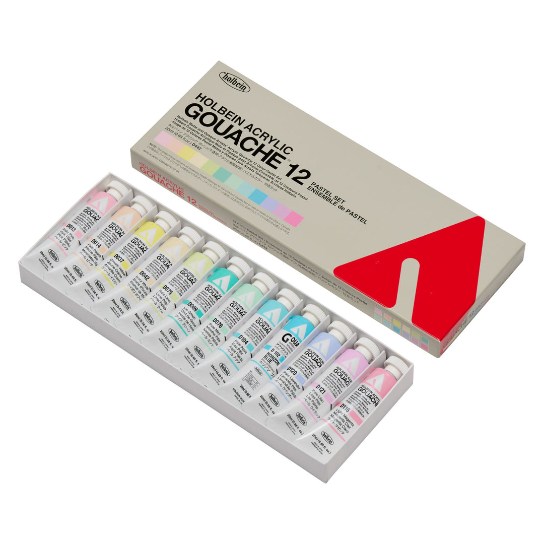 アクリリックガッシュ　絵の具　バラ売り可 アクリリック ガッシュ 20ml パステルカラー 12色セット – ホルベイン