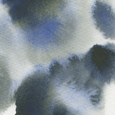 水彩画　きらめく季節　10号 透明水彩絵具 グラニュレーティングカラーズ 月夜／つきよ